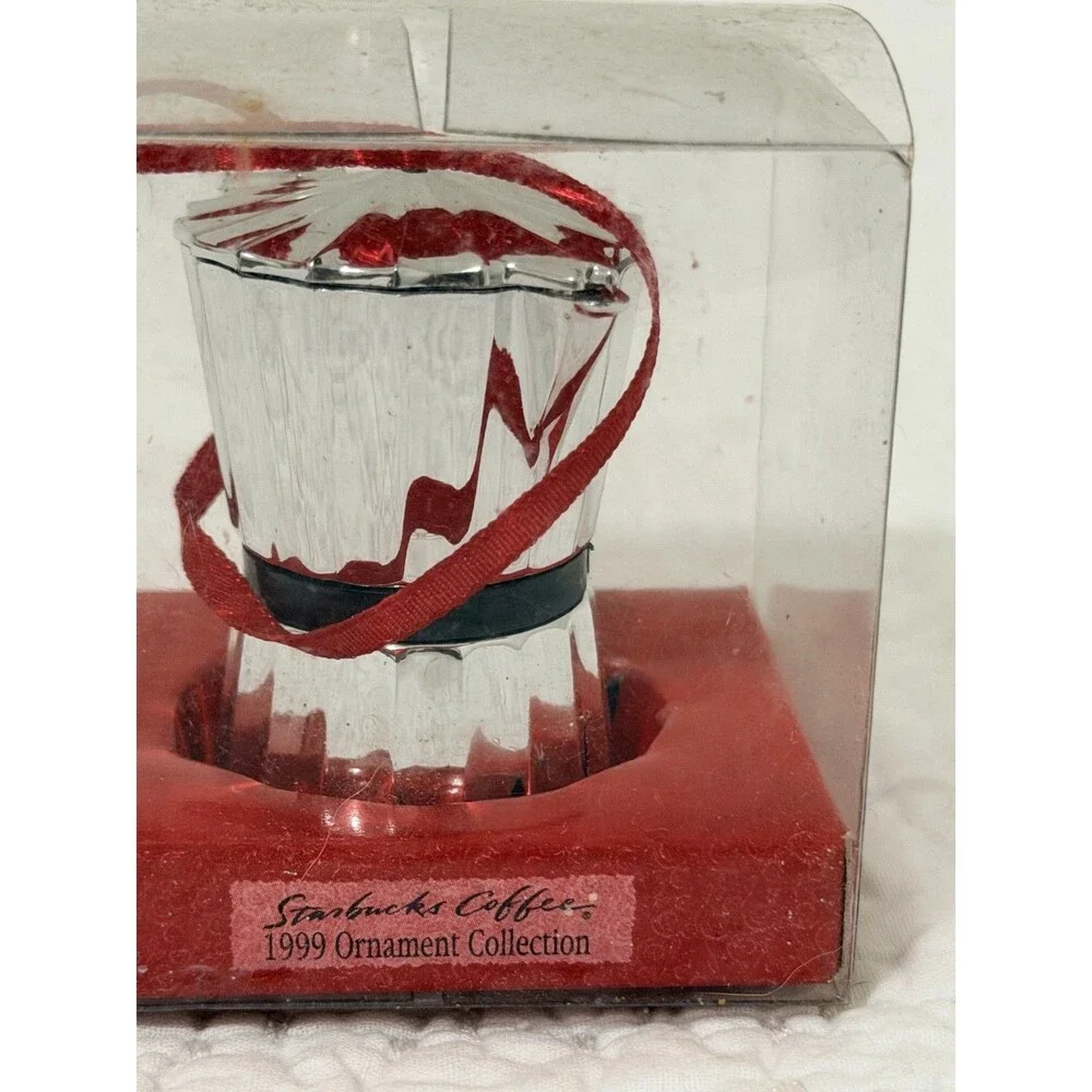 Vintage 1999 Starbucks Stovetop Espresso Maker Ornament Holiday Coffee